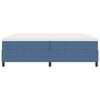 vidaXL Boxspringbett Blau und Wei&szlig; 200 x 200 cm Cordstoff