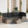 vidaXL Sofa Set mit Kissen mit Speicher 7 pcs Grau Poly-Rattan