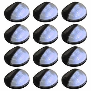 vidaXL Outdoor Solar-Wandleuchten LED 12 Stk. Rund Schwarz