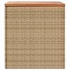 vidaXL Gartentruhe Beige 110x50x54 cm Poly Rattan Akazienholz