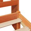 vidaXL Massivholzbett mit Regal ohne Matratze Wachsbraun 100x200 cm