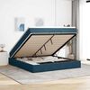 vidaXL Ottoman-Bett mit Matratze Dunkelblau 180x200 cm Samt