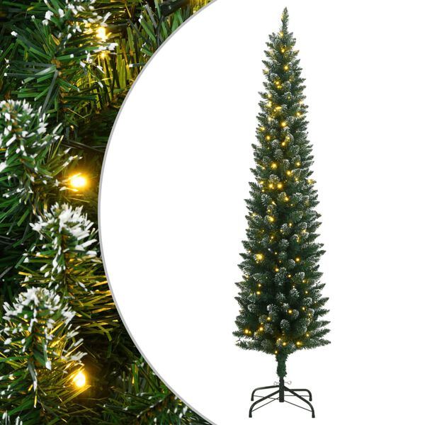 vidaXL K&uuml;nstlicher Weihnachtsbaum Schlank 300 LEDs 240 cm