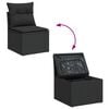 vidaXL Garten-Sofa-Set mit Speicher 5 pcs Schwarz Poly Rattan