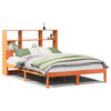 vidaXL Massivholzbett mit Regal ohne Matratze Wachsbraun 160x200 cm