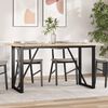 vidaXL Esstisch O-Gestell 160x80x75,5 cm Massivholz Kiefer & Stahl