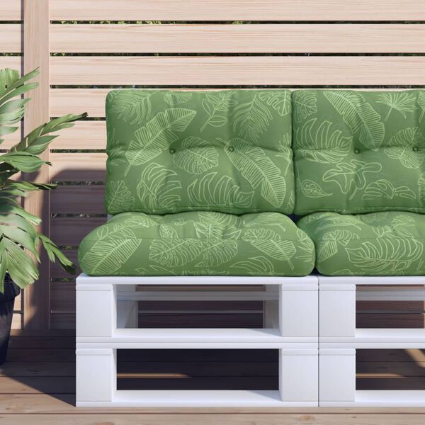 vidaXL Palettenkissen Blattmuster 60x40x12 cm Stoff