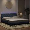 vidaXL Bettgestell mit LED ohne Matratze Dunkelgrau 180x200 cm Samt
