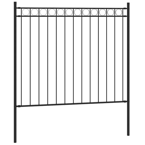 vidaXL Gartenzaun Assen Stahl 1,7 x 0,8 m Schwarz