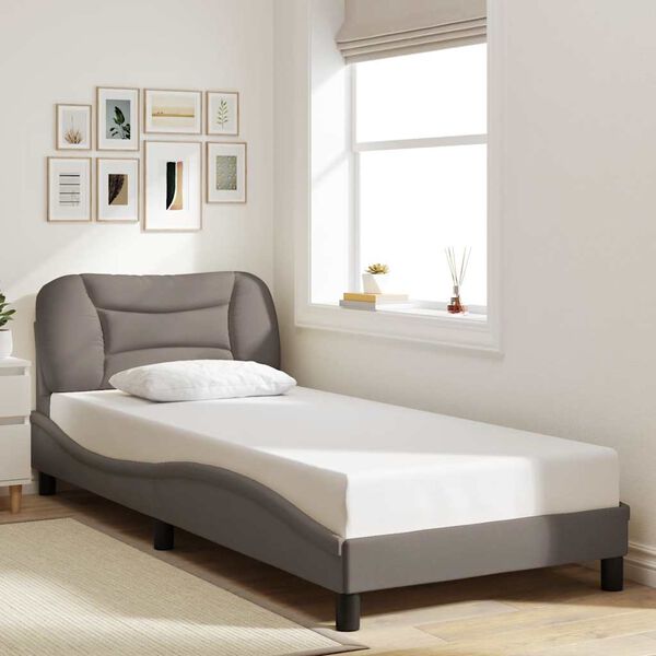 vidaXL Bettgestell ohne Matratze "Hvar" Taupe 90x190 cm Stoff