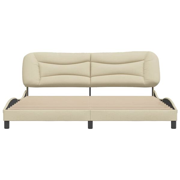 vidaXL Bettgestell ohne Matratze "Hvar" Creme 200x200 cm Stoff