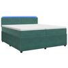 vidaXL Boxspringbett mit Matratze Dunkelgr&uuml;n 200 x 200 cm Samt