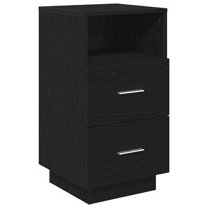vidaXL Nachttisch mit 2 Schubladen Schwarz 36x36x68 cm