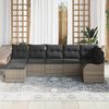 vidaXL Gartensofa-set mit Speicher 7 pcs Grau Poly-Rattan