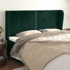 vidaXL Kopfteil mit Ohren Dunkelgr&uuml;n 203x23x118/128 cm Samt