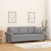 vidaXL 3-Sitzer-Sofa mit Kissen Hellgrau 180 cm Stoff