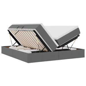 vidaXL Aufbewahrungsbett mit Matratze Dunkelgrau 200 x 200 cm