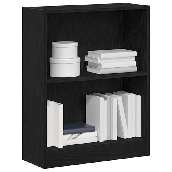 vidaXL B&uuml;cherregal Schwarz Eichen-Optik 60 x 24 x 76 cm Holzwerkstoff