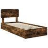 vidaXL Aufbewahrungsbett Ger&auml;ucherte Eiche 90 x 190 cm Holzwerkstoff