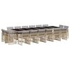 vidaXL 17-tlg. Garten-Essgruppe mit Kissen Beigemischung Poly Rattan