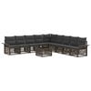 vidaXL Gartensofa-set 10 pcs Grau Poly-Rattan