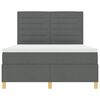 vidaXL LED Boxspringbett mit Matratze Dunkelgrau 160 x 200 cm Stoff