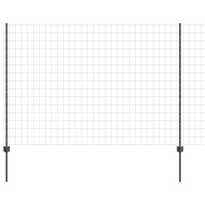 vidaXL Euro-Zaun mit Pfosten 10 x 1,5 m PVC-beschichteter Stahl Grau