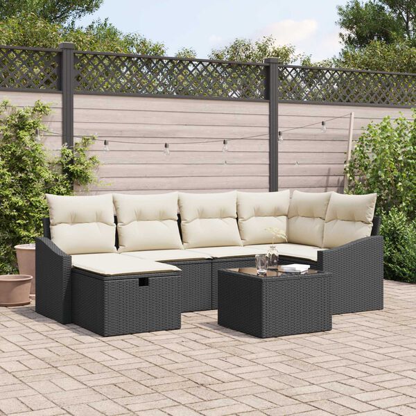 vidaXL Sofa Set mit Kissen 6 pcs Poly-Rattan