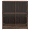 vidaXL Beistellschrank mit Glast&uuml;ren Braun Eichen-Optik 68x37x75,5 cm