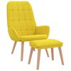 vidaXL Relaxsessel mit Hocker Hellgelber Stoff