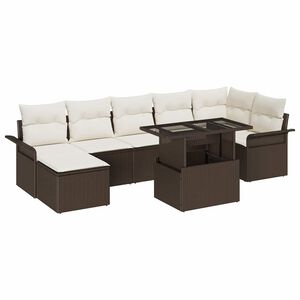 vidaXL Gartensofa-set 8 stk. Braun [Synthetisch]: Poly Rattan