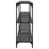 vidaXL Konsolentisch mit Glasplatte Schwarz 194,5x30x81 cm Stahl