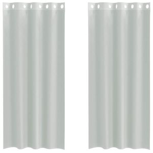 vidaXL Voile Vorh&auml;nge mit &Ouml;sen 2 Stk. Hellgrau 140x245 cm
