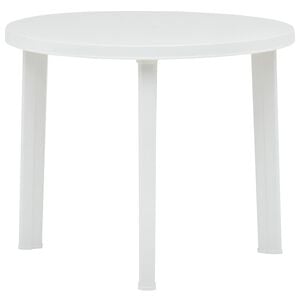vidaXL Gartentisch Wei&szlig; 89 cm Kunststoff