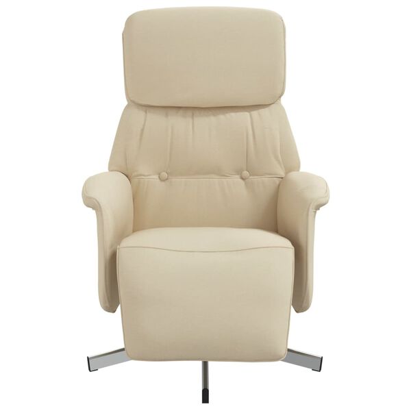 vidaXL Relaxsessel mit Fu&szlig;teil Creme Stoff