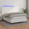 vidaXL Boxspringbett mit Matratze & LED Wei&szlig; 140x200 cm Kunstleder