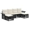vidaXL Gartensofa-set 6 pcs Schwarz Poly-Rattan