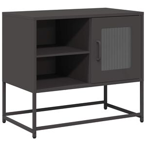 vidaXL TV-Schrank Schwarz 68x39x60,5 cm Stahl
