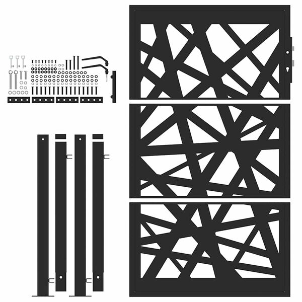 vidaXL Gartentor Schwarz 100x150 cm Stahl Leichtes Design