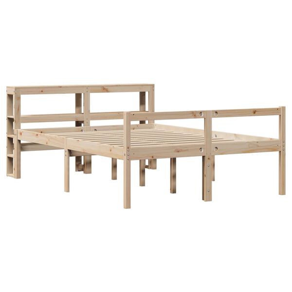 vidaXL Seniorenbett mit Kopfteil 140x200 cm Massivholz Kiefer