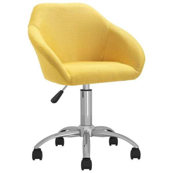 vidaXL Esszimmerst&uuml;hle 2 Stk. Drehbar Gelb Stoff