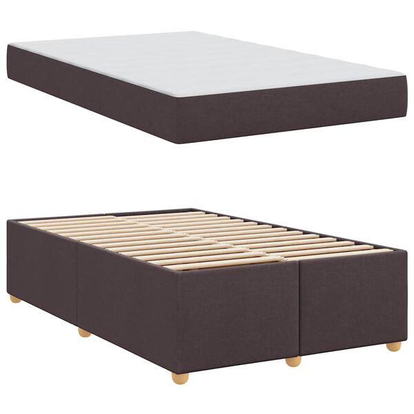 vidaXL Bettrahmen mit Matratze Dunkelbraun 120 x 200 cm Stoff