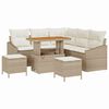vidaXL Gartensofa-set 8 stk. 7-Sitzanzahl Beige Poly Rattan