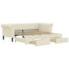 vidaXL Tagesbett Ausziehbar mit Schubladen Creme 90x200 cm Kunstleder