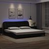 vidaXL Bettgestell mit LED ohne Matratze "Hvar" Schwarz 200x200 cm