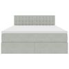 vidaXL Bett mit Stauraum und LED Hellgrau 140 x 190 cm Samt