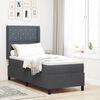 vidaXL Boxspringbett mit Matratze mit LED Dunkelgrau 80 x 200 cm Samt