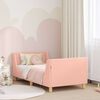 vidaXL Kinderbettgestell mit Kopfteil Rosa 80 x 160 cm Schafstoff