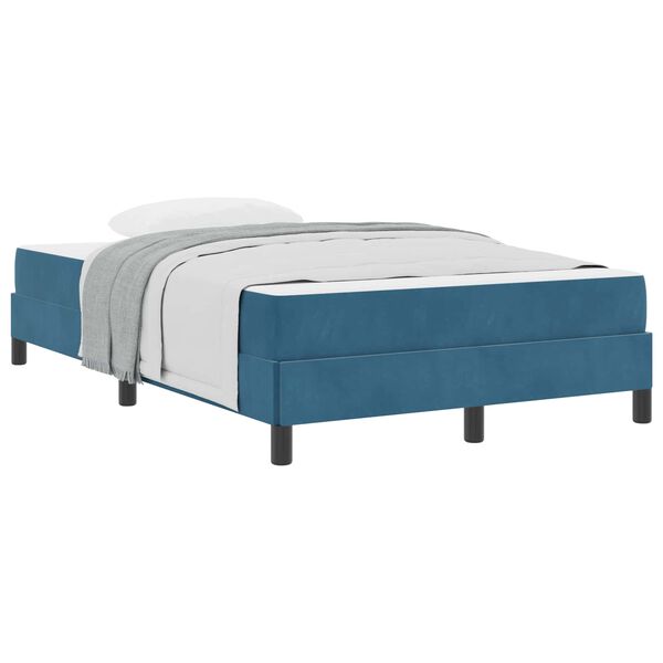 vidaXL Boxspringbett mit Matratze Dunkelblau 120 x 220 cm Stoff