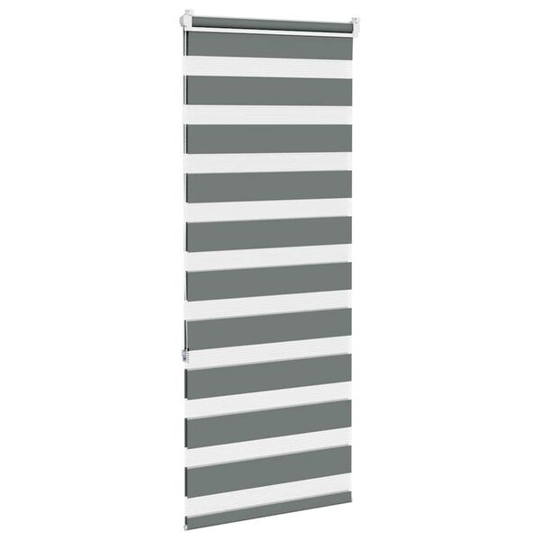 vidaXL Doppelrollo Dunkelgrau 65x150 cm Stoffbreite 60,9 cm Polyester